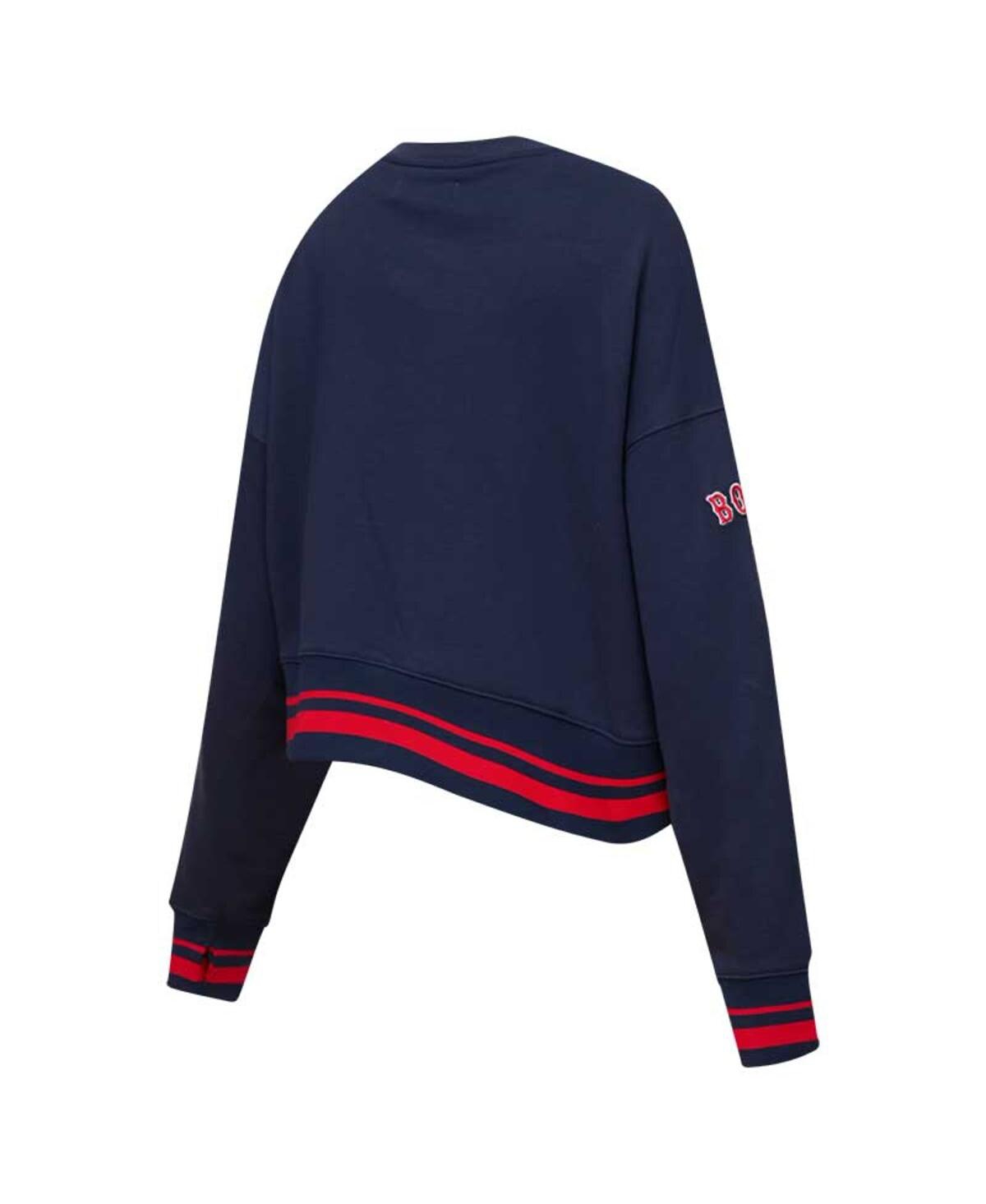 Shop Pro Standard Women's  Navy Boston Red Sox Mash Up Pullover Sweatshirt