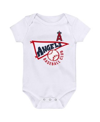 Newborn and Infant Boys and Girls Navy, White, Heather Gray Los Angeles Angels Biggest Little Fan 3-Pack Bodysuit Set