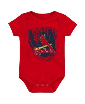 Newborn and Infant Boys and Girls Navy, Red, White St. Louis Cardinals Minor League Player Three-Pack Bodysuit Set