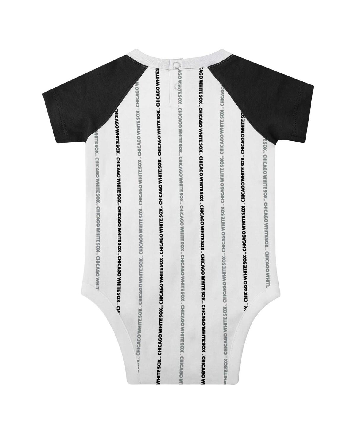 Shop Outerstuff Newborn And Infant Boys And Girls White Chicago White Sox Three-piece Play Ball Raglan Bodysuit, Boo