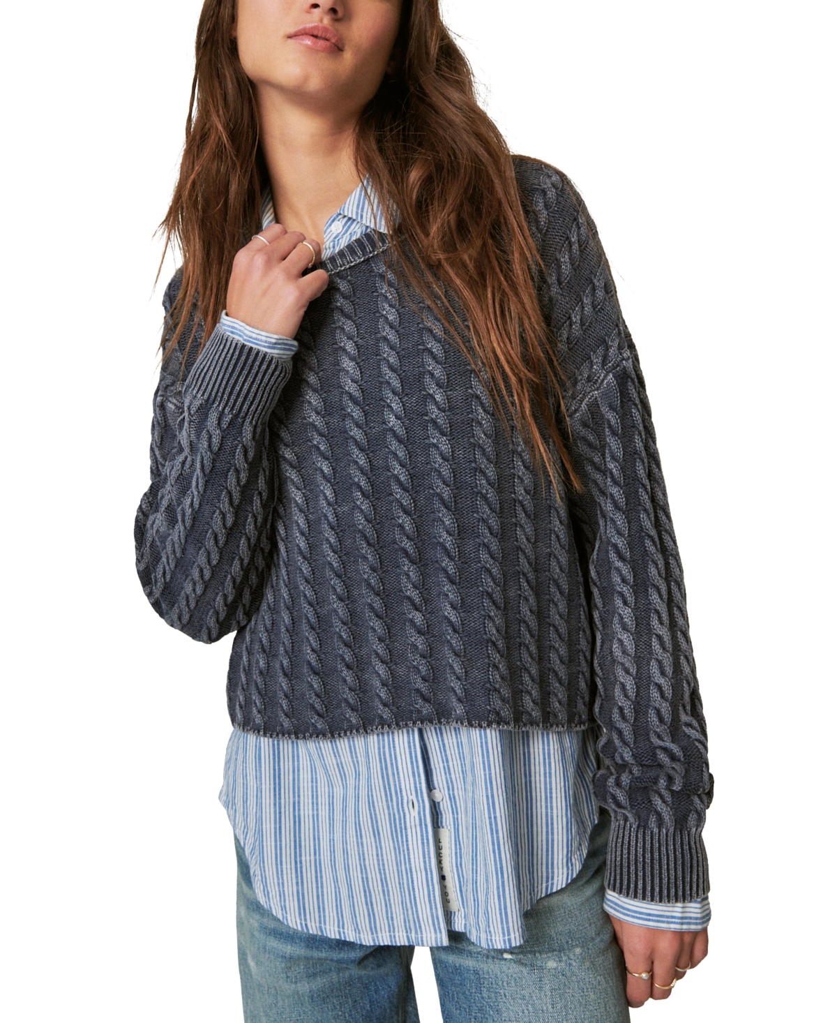 Lucky Brand Women's Cable Crew Sweater