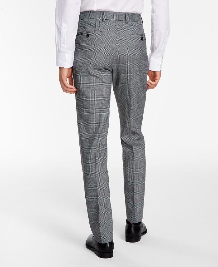Bar III Men's Slim-Fit Black/White Plaid Suit Pants, Created for Macy's ...
