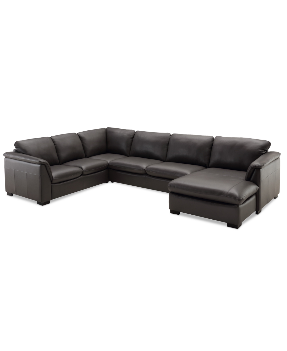 Furniture Arond 144" 3-pc. Leather Sectional With Chaise, Created For Macy's In Charcoal