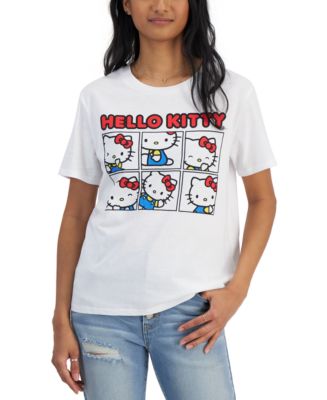 Love Tribe Juniors' Hello Kitty Grid Graphic T-Shirt - Macy's