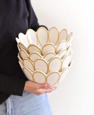 by Laura Johnson Deco Gold Scallop Bowl