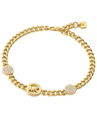 Michael Kors 14K Gold-Plated Brass Logo Chain Bracelet