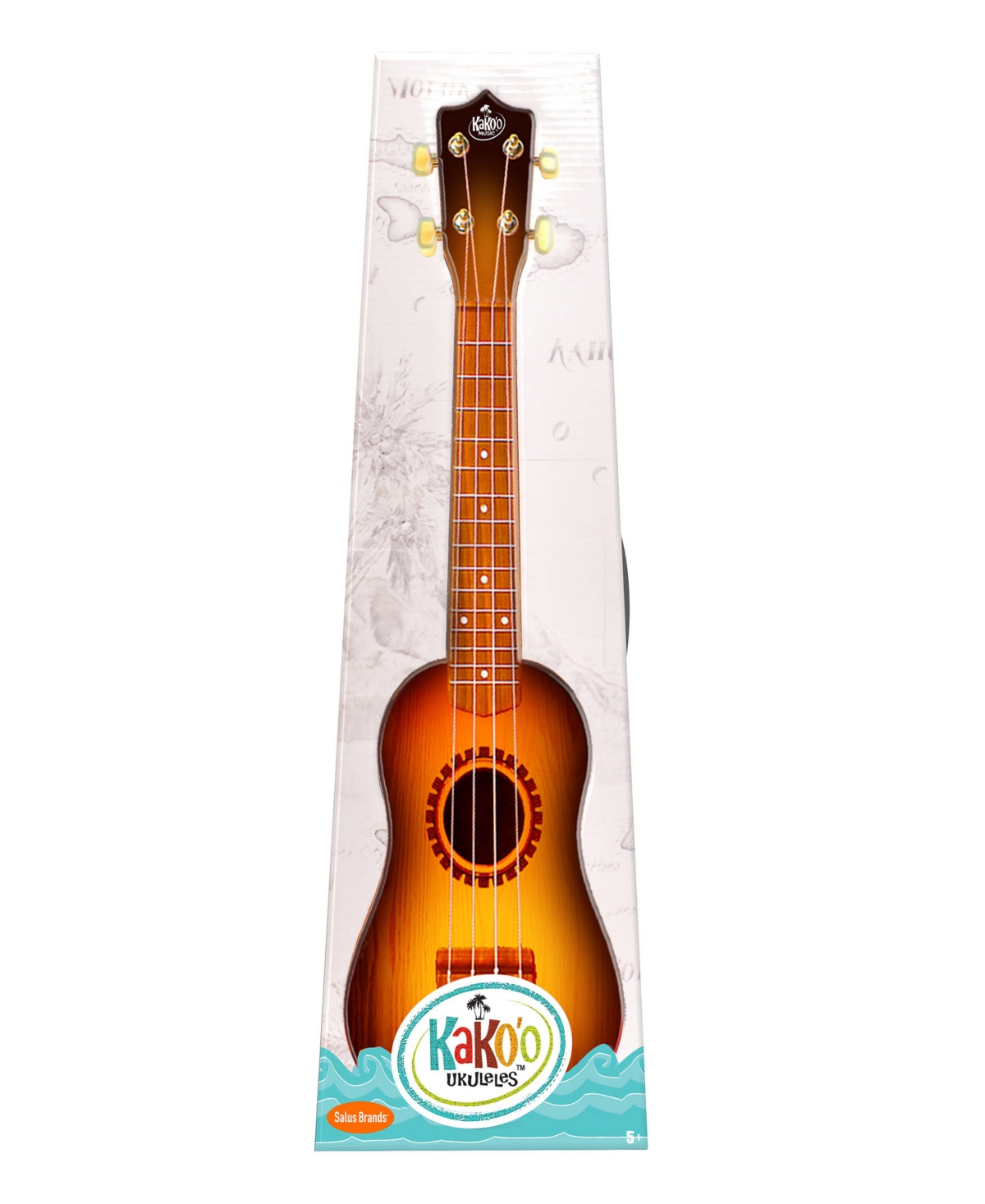 Kako'o Music Sunburst Wooden Ukulele Set In Multi