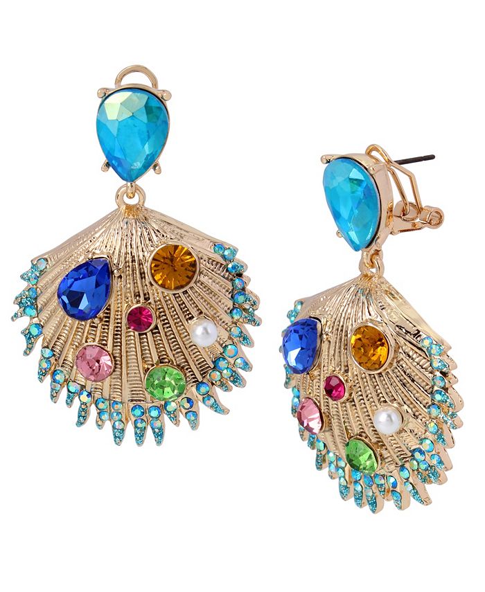Betsey Johnson Faux Stone Shell Drop Earrings Macy s