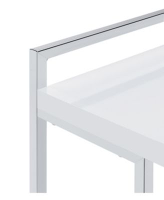 Rectangular Snack Table with Metal Base