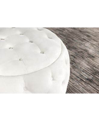 Angelina 18" Foam Tufted Storage Round Ottoman