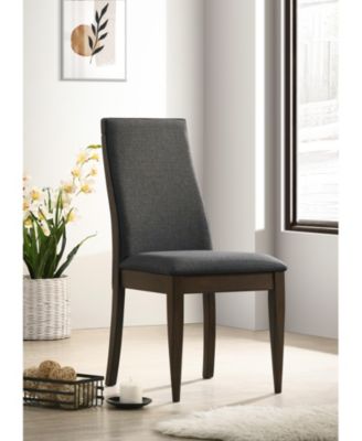 Wes 2-Piece Asian Hardwood Upholstered Side Chair Set