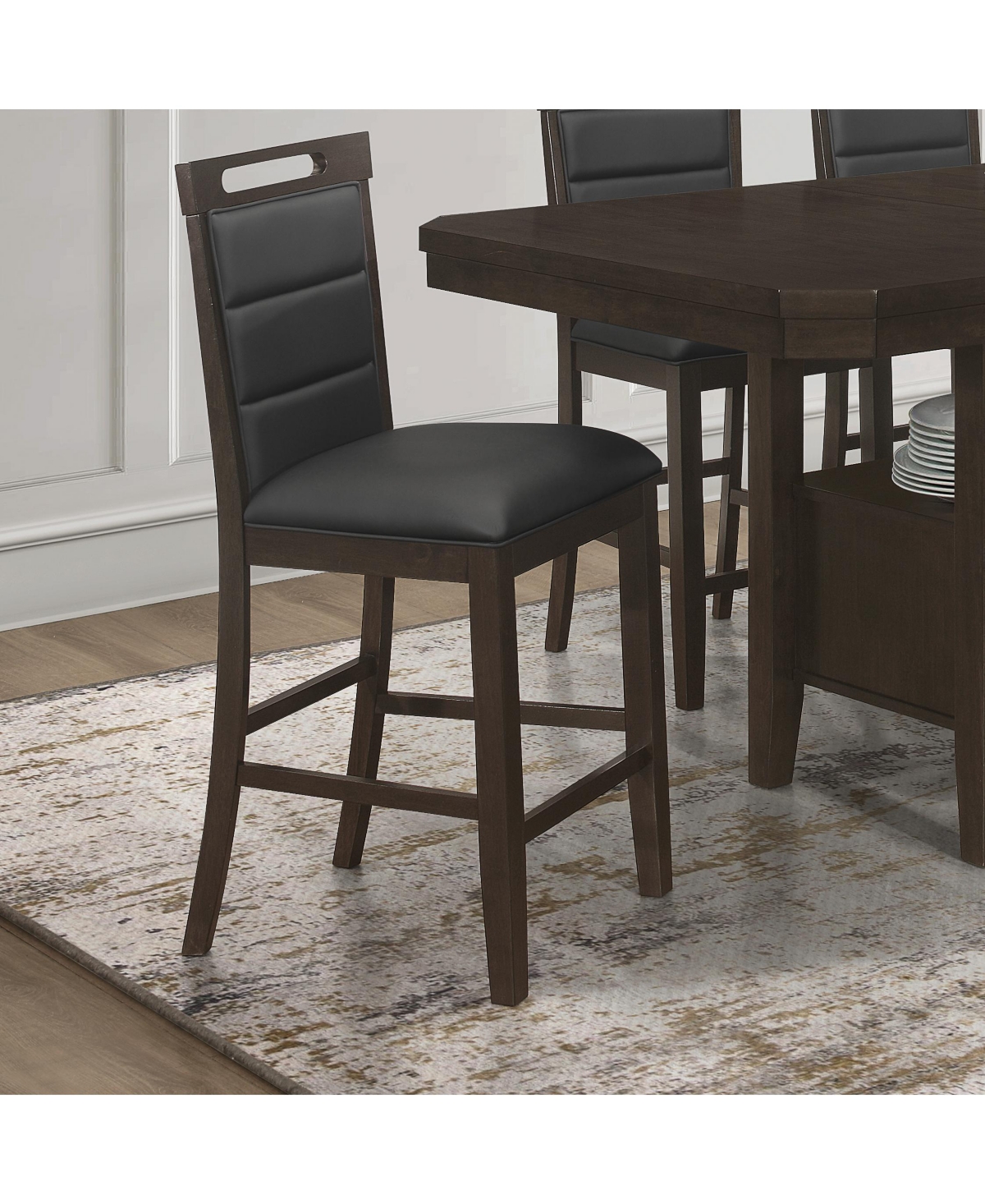 Coaster Home Furnishings Prentiss 2-piece Asian Hardwood Upholstered Counter Height Chair Set