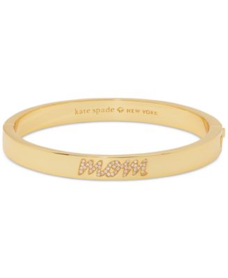 kate spade new york - Gold-Tone Pav&eacute; Mom Script Bangle Bracelet