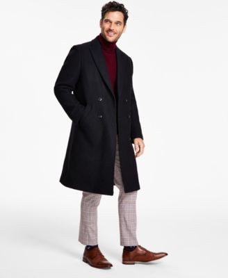 Tommy Hilfiger Men s Modern Fit Solid Double Breasted Overcoat Macy s