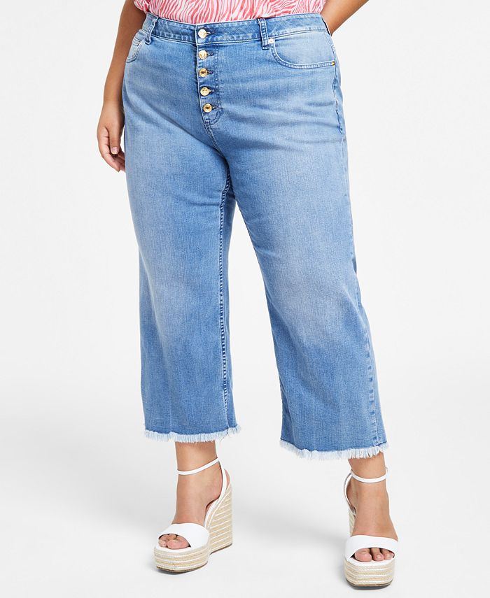 Michael Kors Plus Size High Rise Cropped Selma Jeans - Macy's