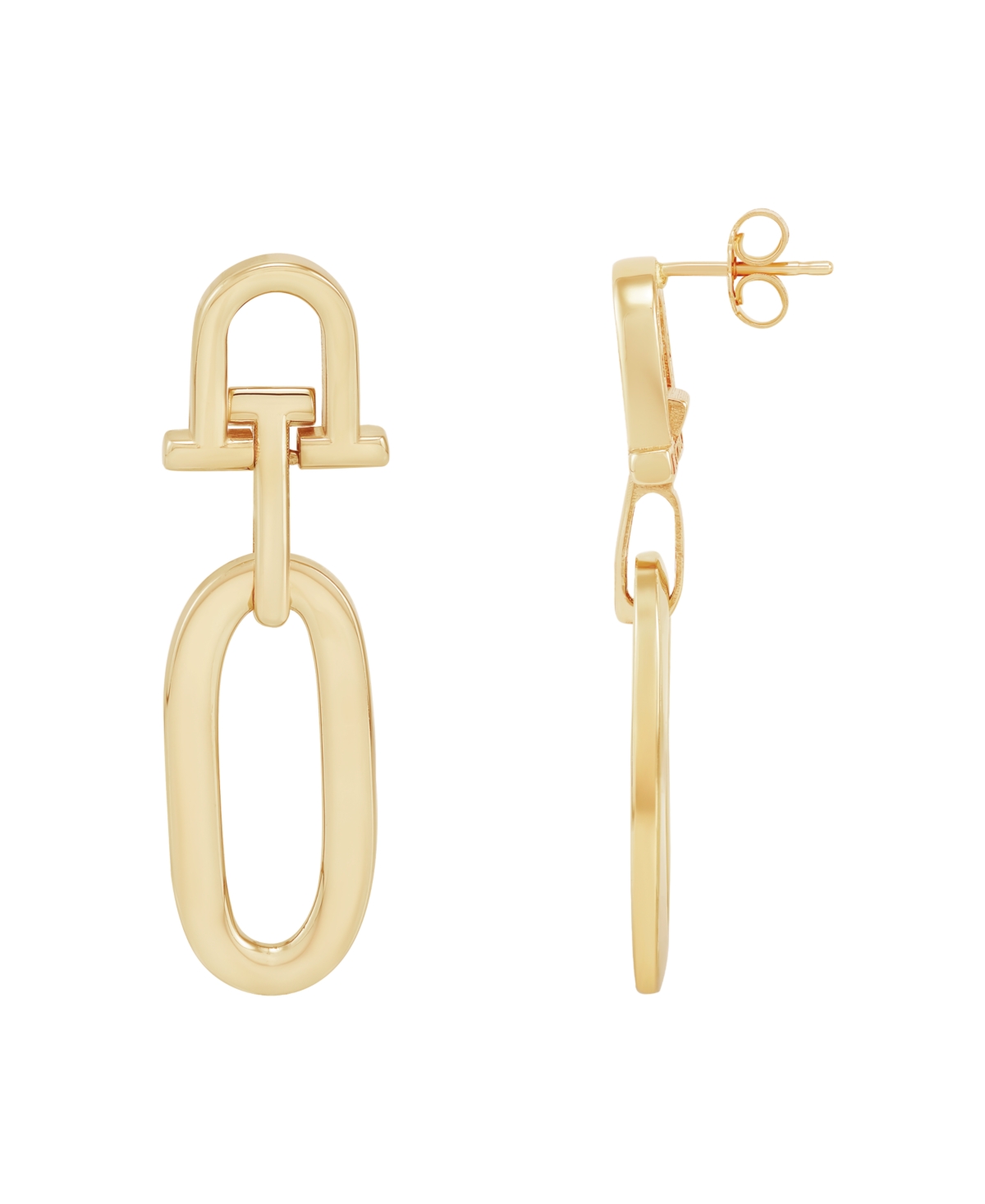 Italian Gold Polished Door Knocker Dangle Drop Earrings In 10k Gold