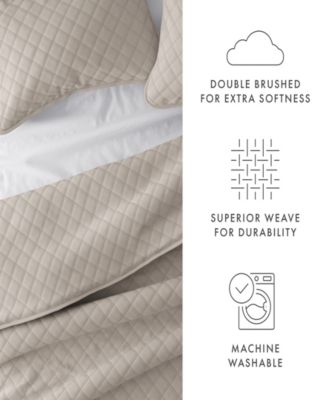 Diamond Stitch 3-Pc. Lightweight Quilt Set, Full/Queen