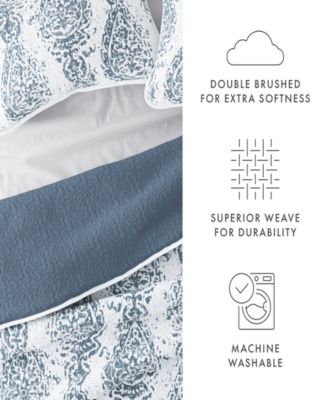 Distressed Diamond Reversible 3-Pc. Lightweight Quilt Set, King/California King