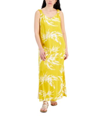 Sam & Jess - Petite Floral-Print Tushy Strap Maxi Dress