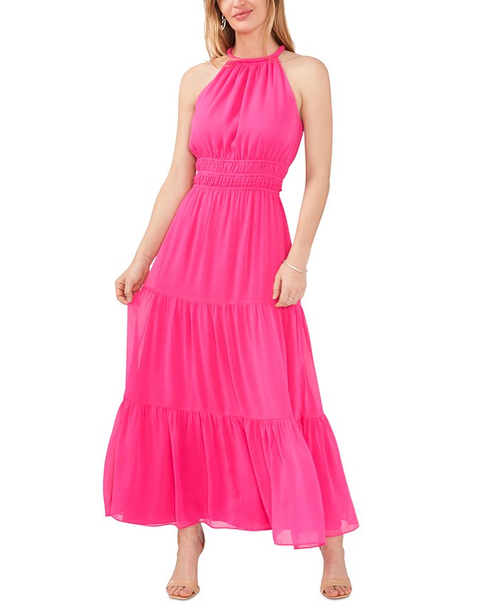 1.STATE Women's Halter Sleeveless Tiered Maxi Dress - Macy's