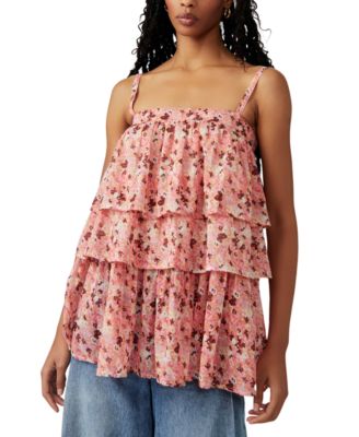 Free People - Women's Talia Cotton Floral-Print Tiered Tunic