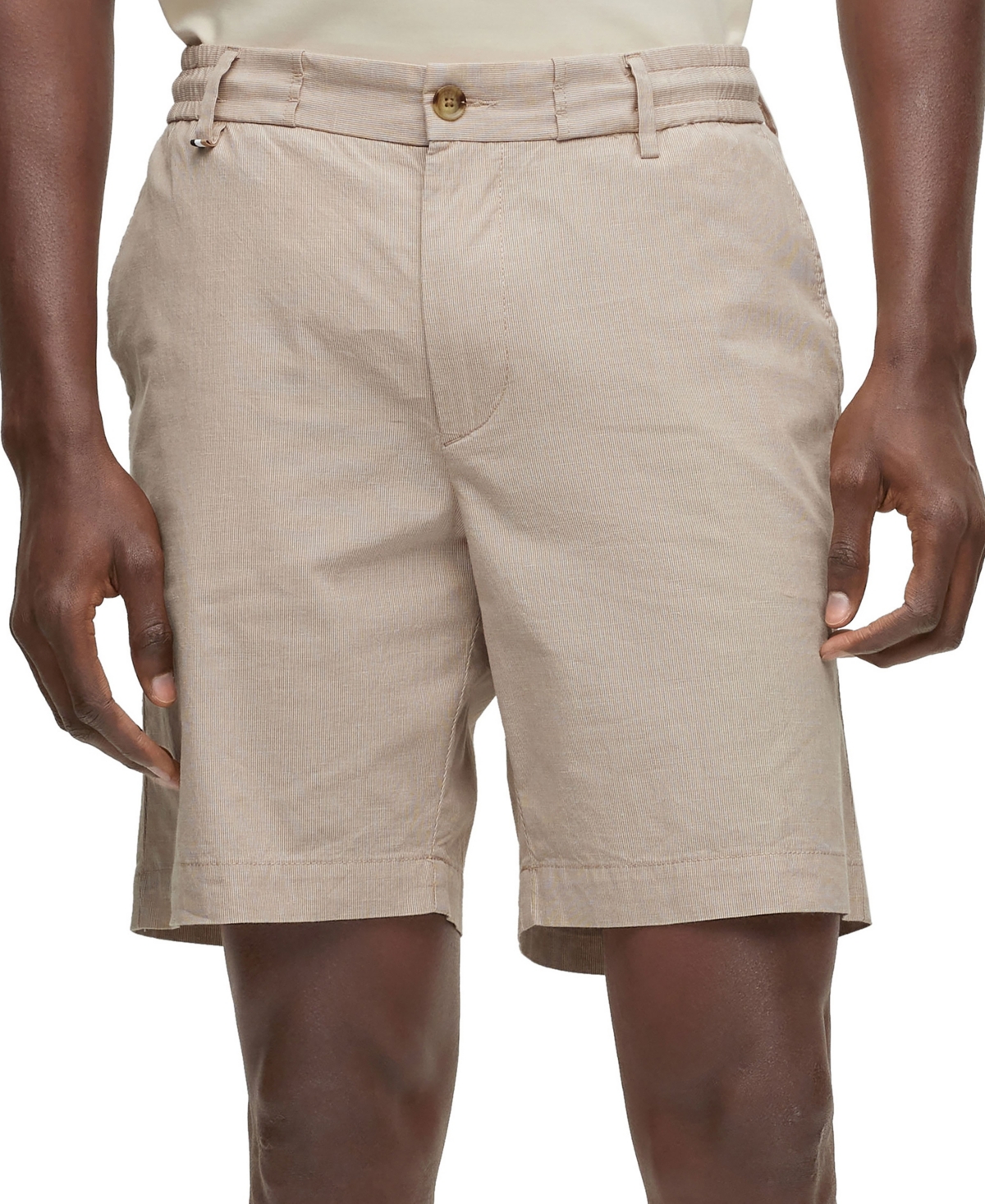 Boss by Hugo Boss Men's Slim-Fit Cotton-Blend Poplin Shorts - Medium Beige