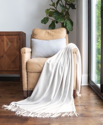 Herringbone Lightweight Fringed Throw, 60" x 50"