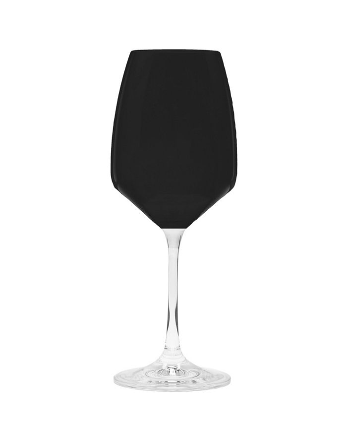 Classic Touch Black Wine Glasses with Stem, Set of 6 Macy's
