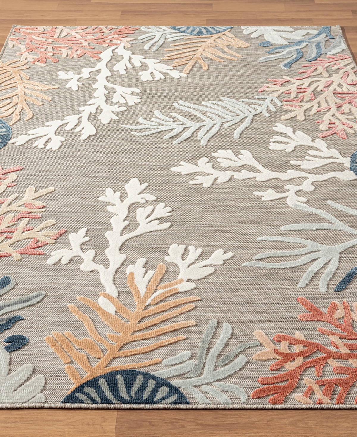 Lr Home Vance Vernd8210b 5' X 7' Outdoor Area Rug In Gray,beige