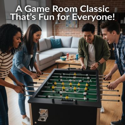 Indoor Modern Style Foosball Soccer Game Table with Drink Holders and Manual Scorers