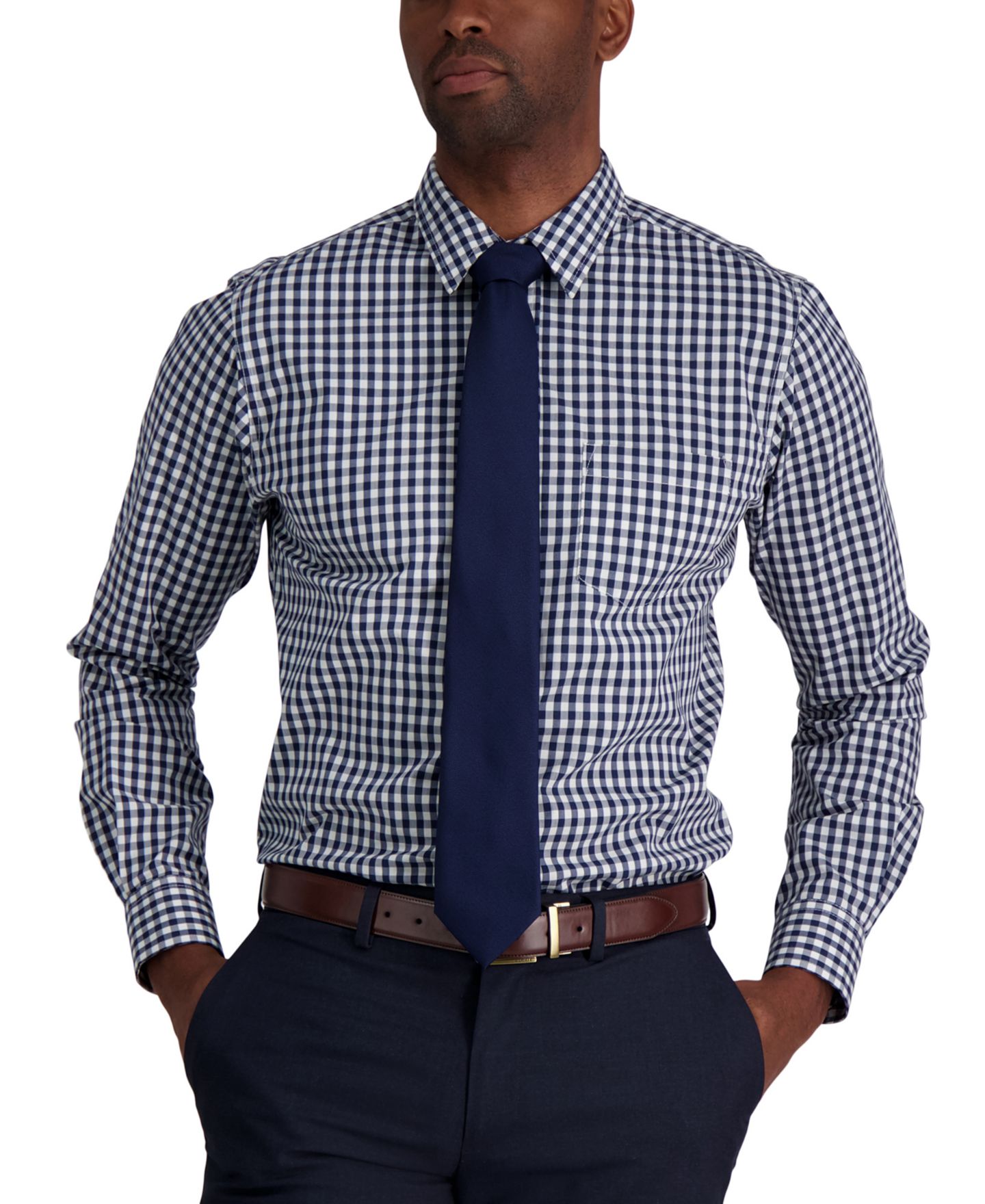 Мужской однотонный галстук Tommy Hilfiger Oxford, цвет: Тёмно-синий — фото 2