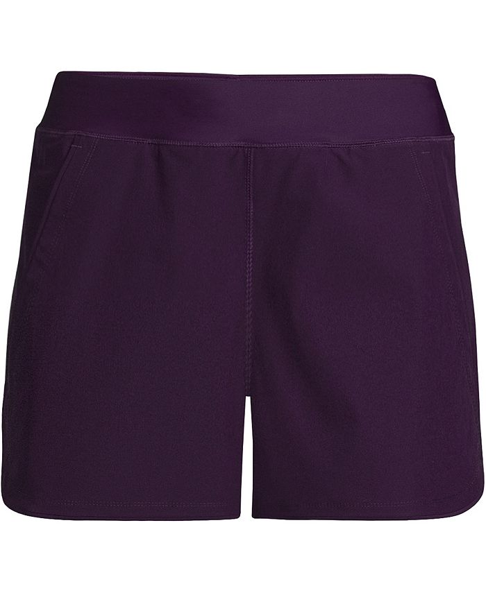 Lands' End Women's 3" Quick Dry Elastic Waist Board Shorts Swim Cover