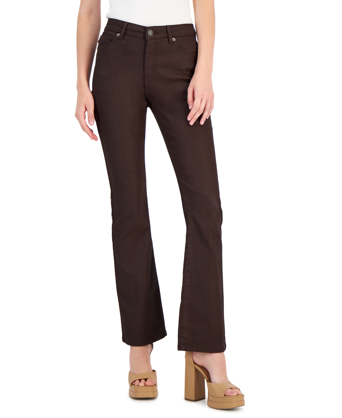 I.n.c. International Concepts Women's Mid-rise Bootcut Jeans, Created For Macy's In Chicory Coffee
