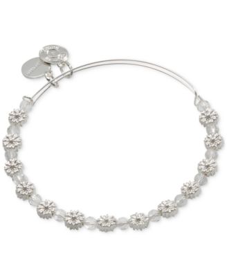 Alex and Ani - Silver-Tone Crystal & Daisy Beaded Bangle Bracelet