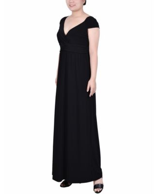 Petite Ruched Empire-Waist Maxi Dress