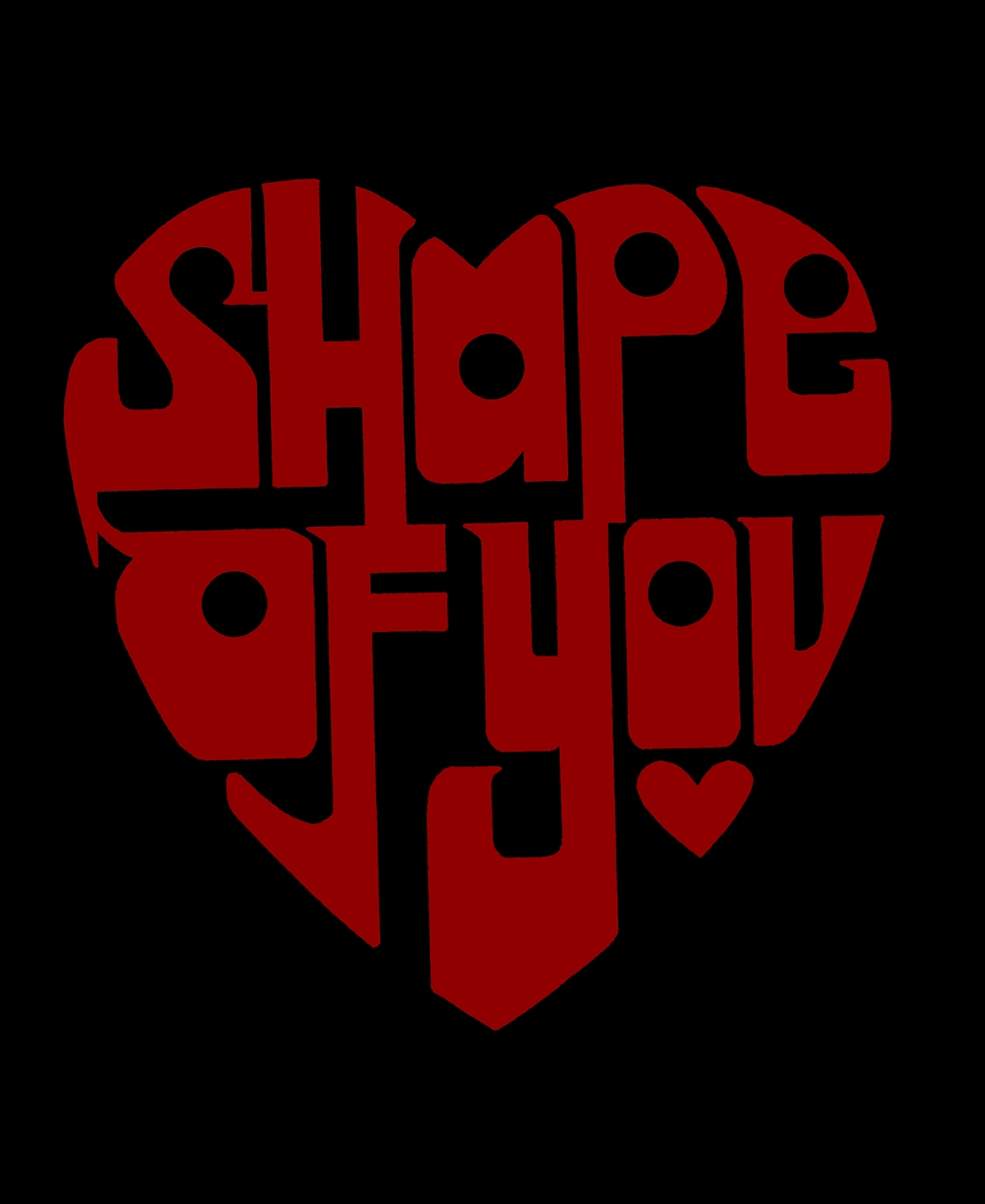 La Pop Art Women's Shape of You Word Art V-Neck T-shirt