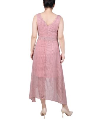 Petite Sleeveless Wrap Chiffon Dress