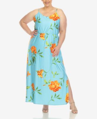 Plus Size Floral Strap Maxi Dress