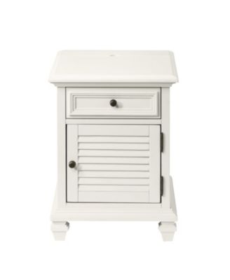 Steve Silver Charlestown 18" Wide Wooden Storage End Table with USB Port