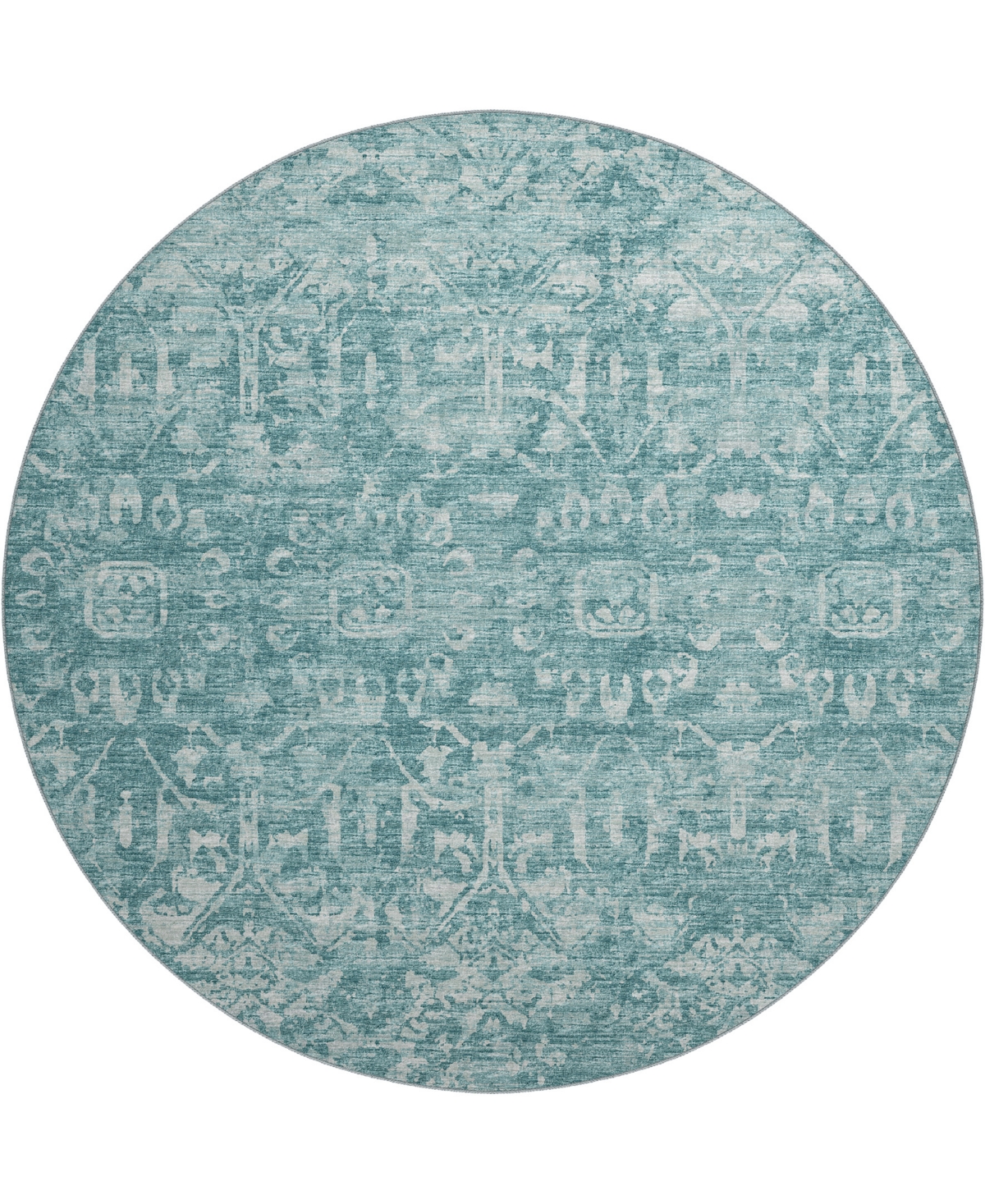 D Style Hallo Overdyed HLOD1 8' x 8' Round Area Rug - Aqua