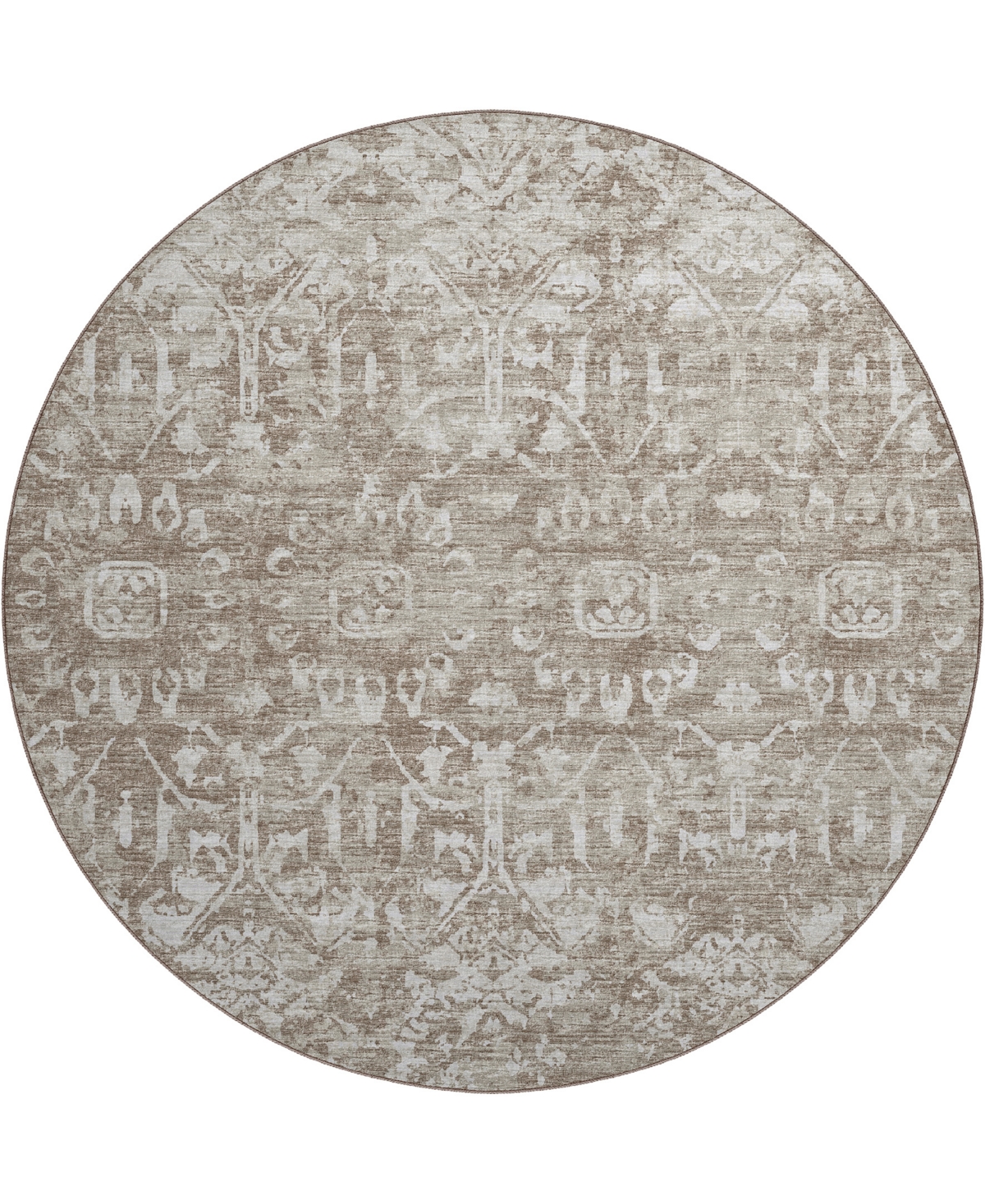 D Style Hallo Overdyed HLOD1 8' x 8' Round Area Rug - Mushroom