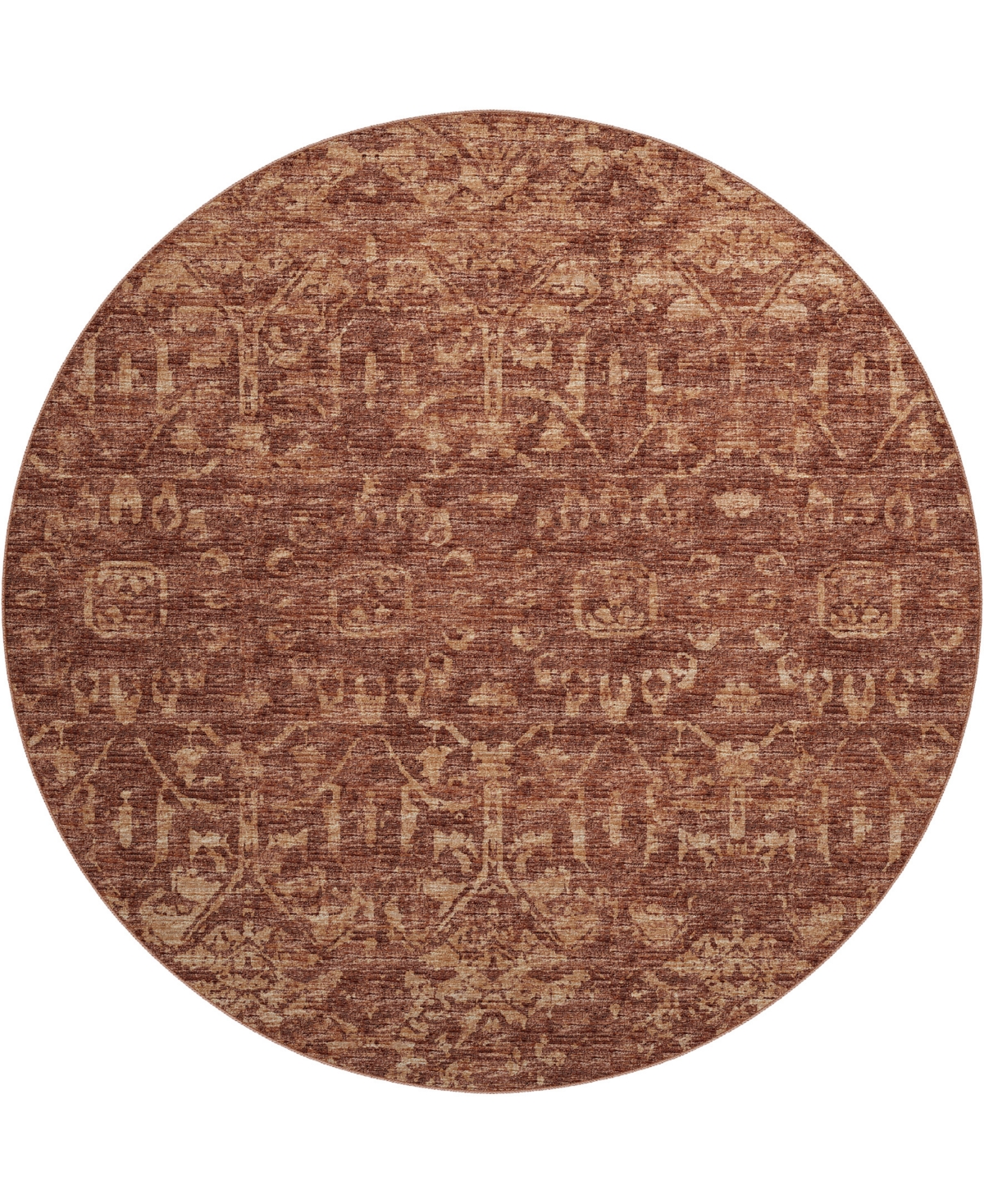 D Style Hallo Overdyed HLOD1 8' x 8' Round Area Rug - Copper