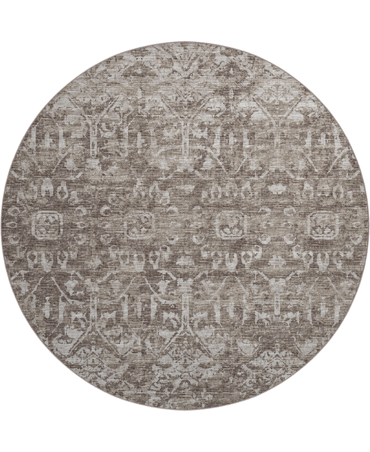 D Style Hallo Overdyed HLOD1 8' x 8' Round Area Rug - Mocha