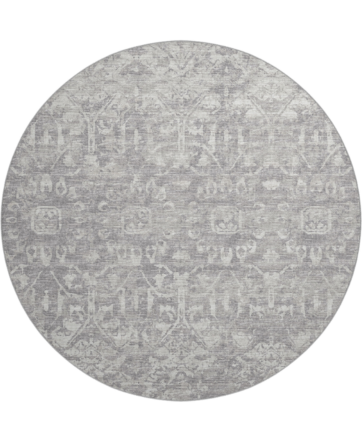 D Style Hallo Overdyed HLOD1 8' x 8' Round Area Rug - Gray