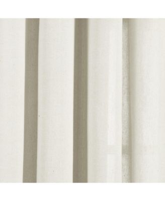 Lush Decor Faux Linen Grommet Window Curtain Panel Pair 52"W x 84"L Dark Linen - Linen Curtains For Bedroom - Neutral Curtains For Living Room