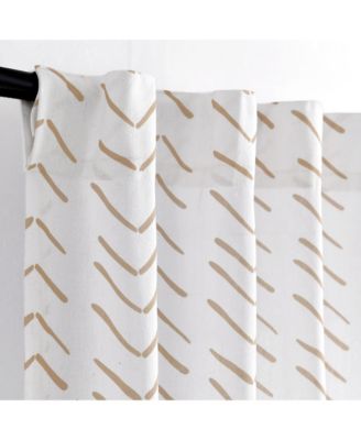 Lush Decor Hygge Modern Arrow Linen-Textured Window Curtain Panels Pair 40"W x 84"L Curtains for Bedroom - Living Room Curtains