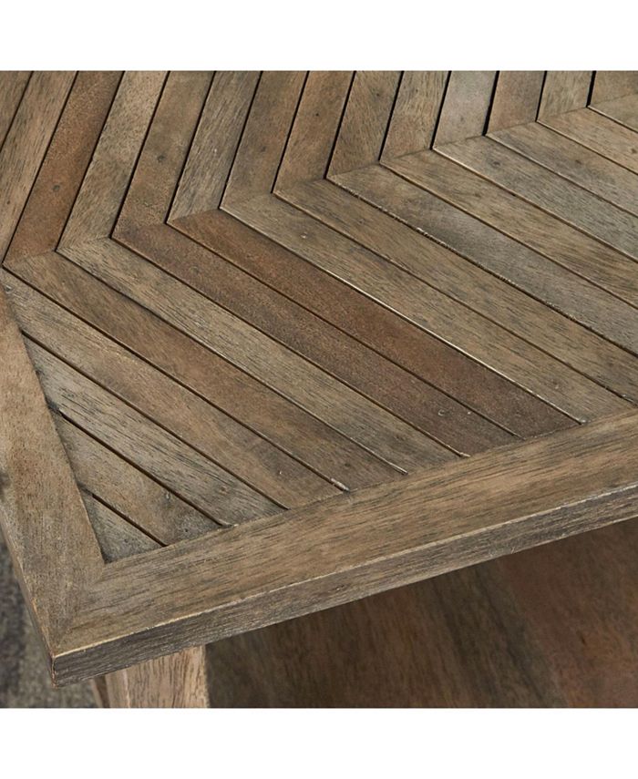 Steve Silver Tavolino Milani – Stile Mid-Century In Mango Massello Con Piano A Spina Di Pesce