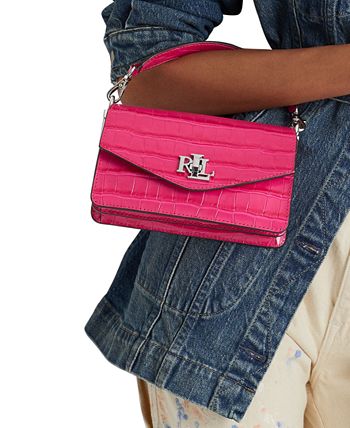 Lauren Ralph Lauren Tayler Small Embossed Leather Crossbody Bag - Macy's
