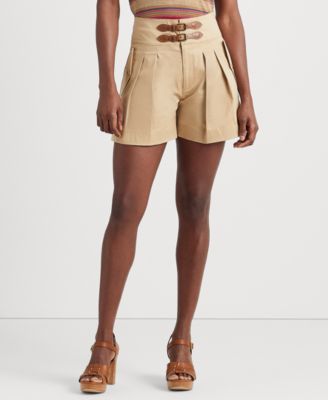 Lauren Ralph Lauren - Women's Buckle-Trim Sateen Shorts