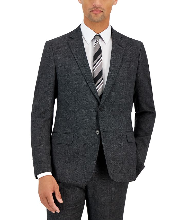 A|X Armani Exchange Men's Slim-Fit Gray Pin Dot Wool Suit Jacket - Macy's